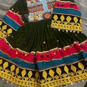Embroidered Multicolor Afghan dress